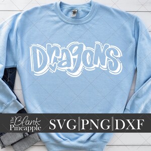 Dragons Mascot Cutting File SVG, Dragons shirt design. Team mascot design. The Blank Pineapple.