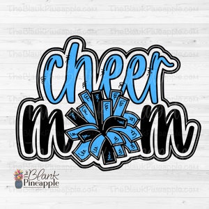 Cheer Design PNG, Light Blue Cheer Mom Design, Cheerleading Sublimation Design, Cheerleading PNG, Cheer mom png