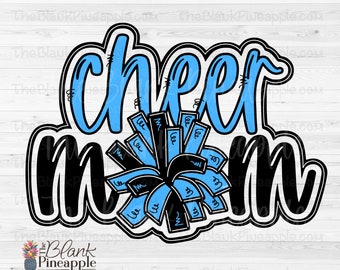 Cheer Design PNG, Light Blue Cheer Mom Design, Cheerleading Sublimation Design, Cheerleading PNG, Cheer mom png