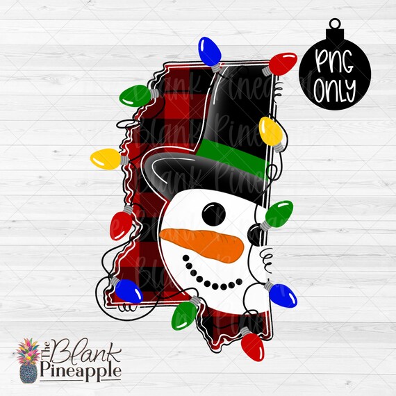 Christmas Design PNG Mississippi Christmas With Snowman in - Etsy