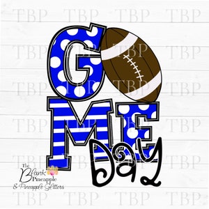 Football Design PNG, Football Game Day Blue Doodle PNG, Football sublimation design, Football PNG, 300dpi png