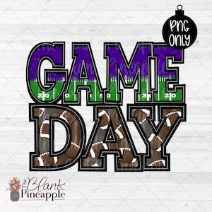 Football Design PNG, Football Game Day Purple Football sublimation design, Football Design, Football Game Day design