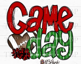 Football Design PNG, Football Game Day Red and Black, Football sublimation design, Football shirt Design, Football game day PNG 300dpi