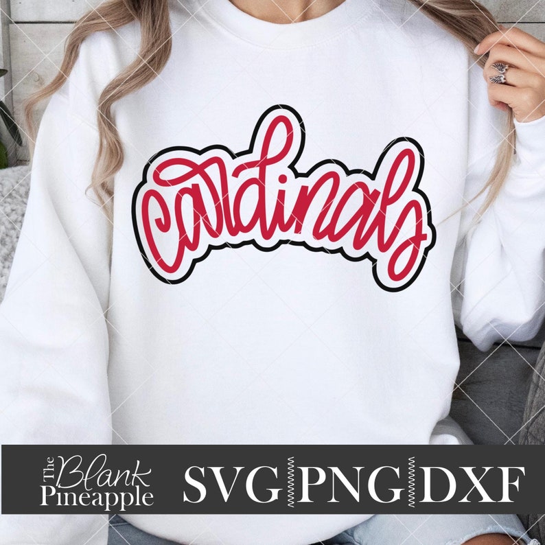 Cardinals mascot svg cut file. Team name svg, dxf, and png. Cardinals SVG . Team name shirt design. Sports shirt design. The Blank Pineapple