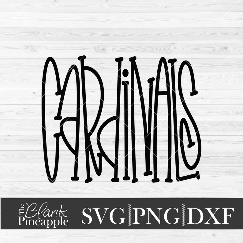 Cardinals mascot svg cut file. Team name svg, dxf, and png. Team name shirt design. Sports shirt design. The Blank Pineapple
