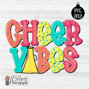 Cheer Design PNG, Cheer Vibes Design PNG, Cheerleading Sublimation Design, Cheer shirt design