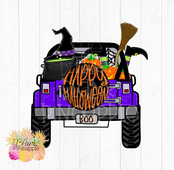 Halloween Jeep PNG 300dpi Clipart Sublimation Download Design Etsy
