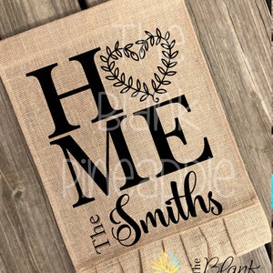 Garden Flag SVG Cut File, Home with Heart Wreath Cut File Png, Svg, Eps, & Dxf, Cut file for Garden Flag, Garden Flag cut file