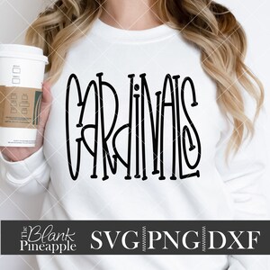 Cardinals mascot svg cut file. Team name svg, dxf, and png. Team name shirt design. Sports shirt design. The Blank Pineapple