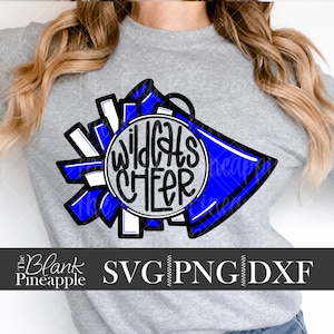 Wildcats SVG Cut File, Wildcats Cheer SVG, Dxf, and png, Mascot name shirt design. Cheerleading Team name design. Hand Lettered