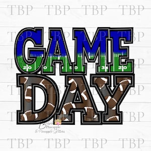 Football Design PNG, Football Game Day Royal Blue Football sublimation design, Football Design, Football Game Day design