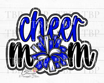 Cheer Design PNG,  Blue Cheer Mom Design, Cheerleading Sublimation Design, Cheerleading PNG, Cheer mom png