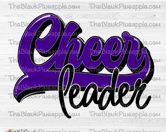 Cheer-ontwerp, png, cheerleader swash in paars, cheerleading-sublimatieontwerp, cheerleader, 300 dpi, png