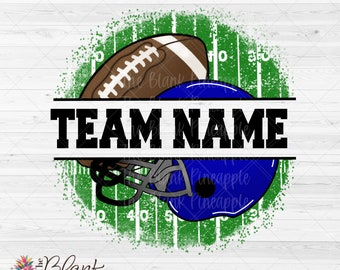 Football Design PNG, Add your Team Name Football Design in Royal Blue PNG, Football Sublimation Design, Football Mom PNG