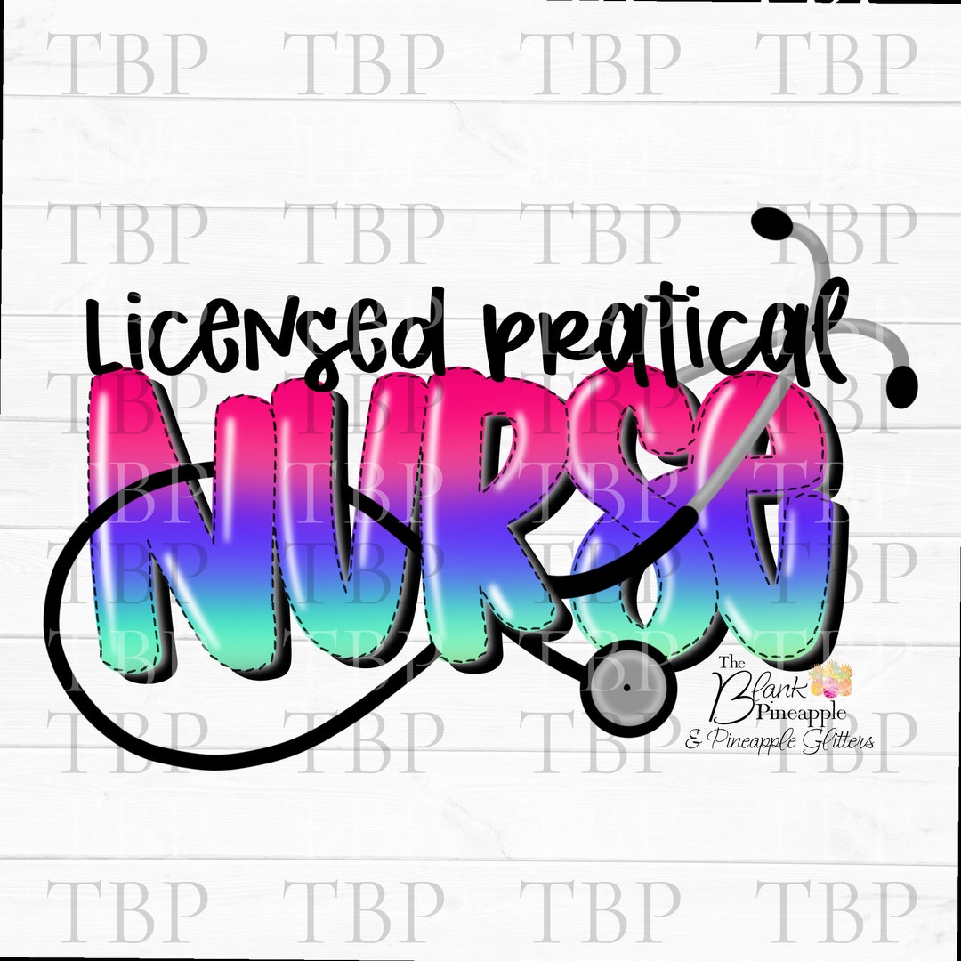 LPN Licensed Practical Nurse Stethoscope Ombre PNG 300dpi Clip - Etsy