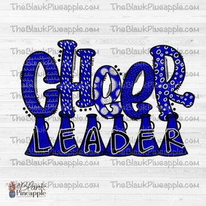 Cheer Design PNG, Doodle Cheerleader Megaphones in Royal Blue PNG, Cheerleading Sublimation Design, Cheerleader PNG, Megaphone Cheer Design