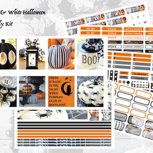 Black & White Halloween Weekly Erin Condren Kit