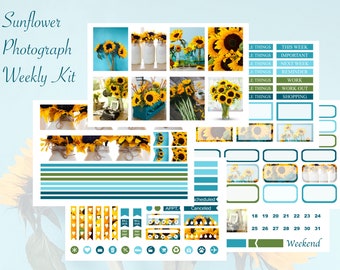 Sunflower Photograph Weekly Sticker Kit