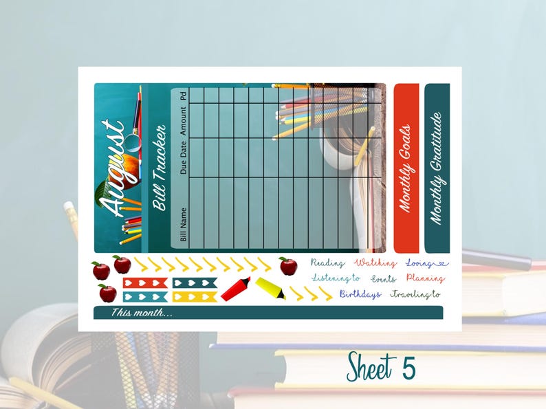 2026 Back to School September or August Photography Monthly Kit Erin Condren & Happy Planner!! image 6