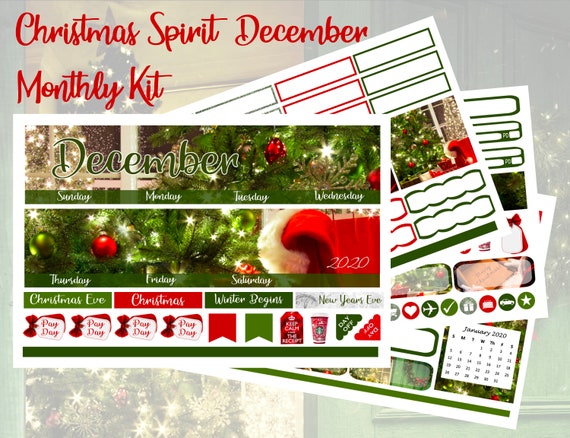 2026 Christmas Spirit December Monthly Kit Erin Condren and Happy Planner!