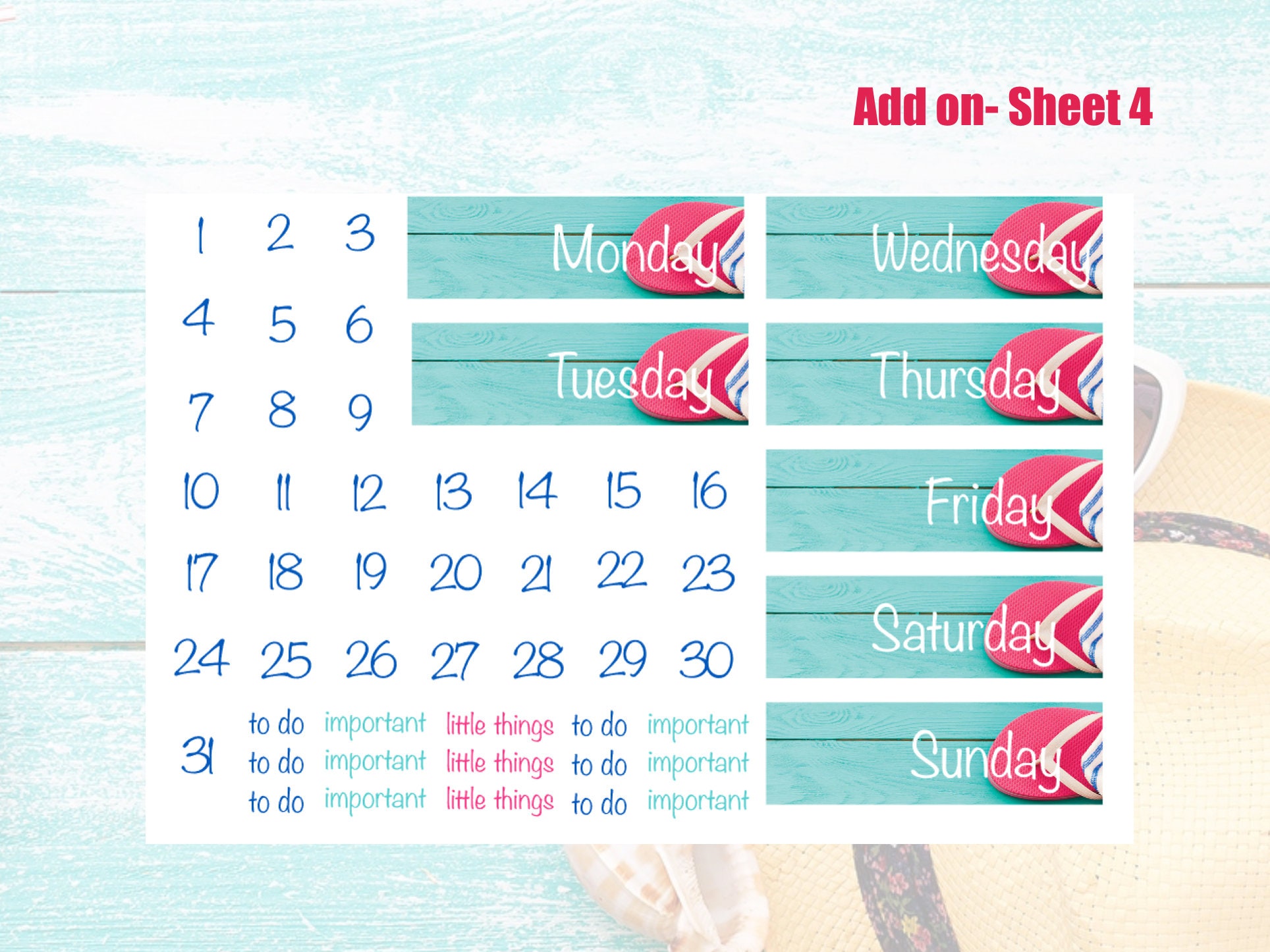 Beach Fun Weekly Kit Erin Condren Petite Planner - Etsy