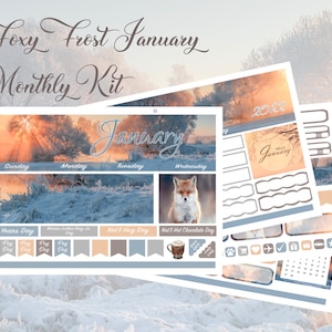 2026 Foxy Frost January or February Monthly Kit Erin Condren & Classic Happy Planner