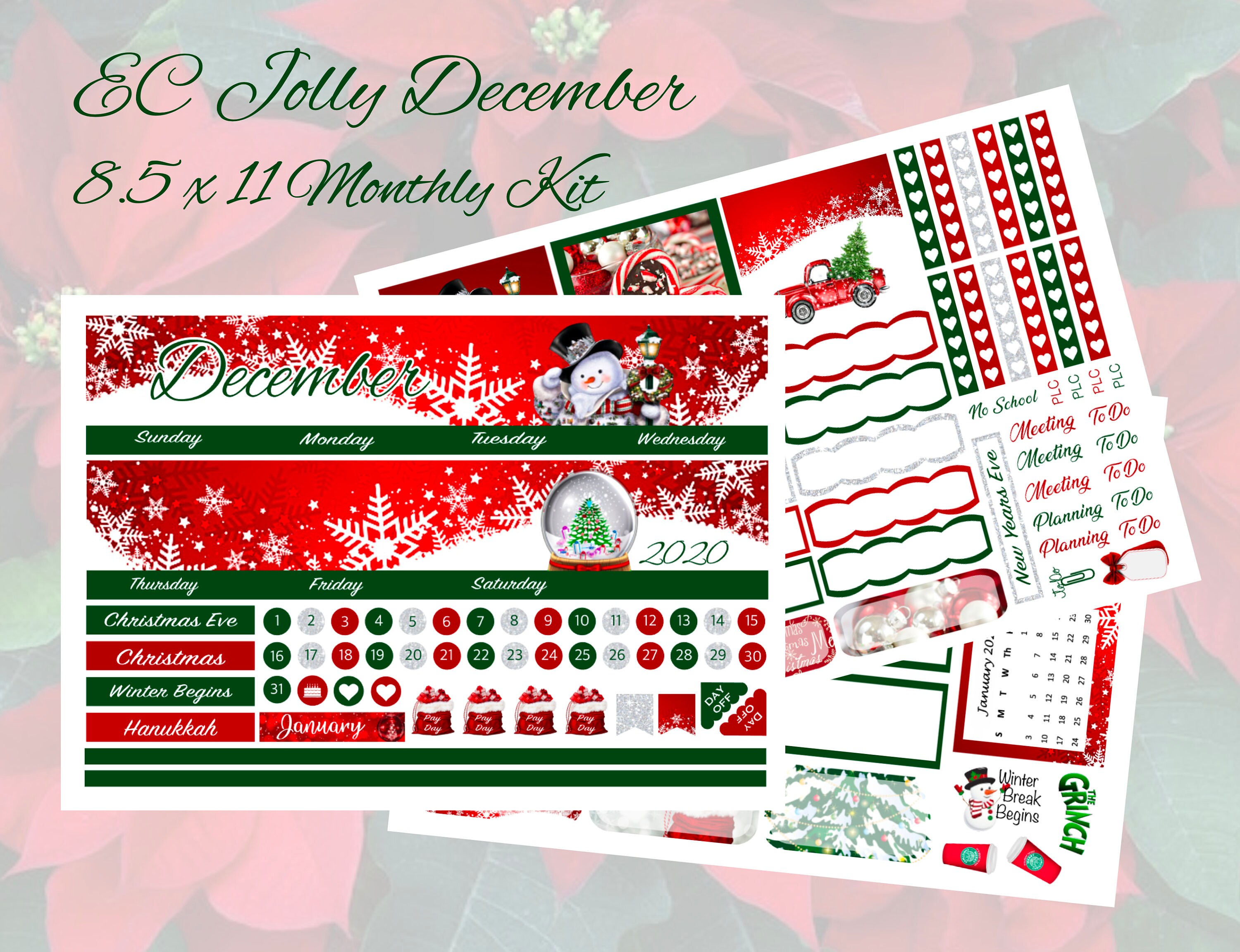 2025 NEW EC 8.5 x 11 Jolly December Monthly Kit