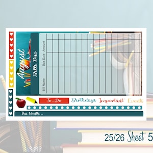 2026 Back to School September or August Photography Monthly Kit Erin Condren & Happy Planner!! image 7
