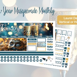 2026 New Year Masquerade Monthly Kit Laurel Denise Vertical or Horizontal Planner!!