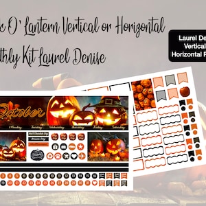 2025 Jack O&#39;Lantern Monthly Kit Laurel Denise Vertical or Horizontal Planner!!