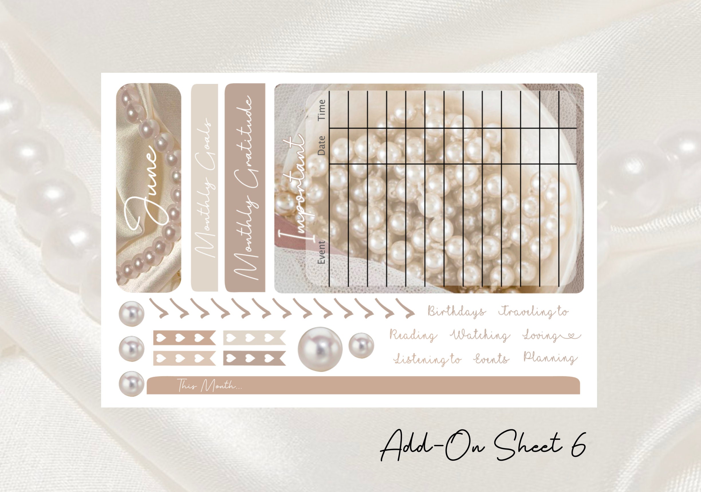 2026 Pearl Monthly Kit Erin Condren & Happy Planner! - Etsy