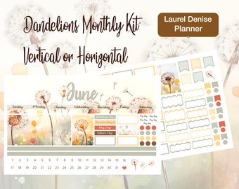 2024 Dandelions August, September, October or November Monthly Kit Laurel Denise Vertical or Horizontal Planner!!