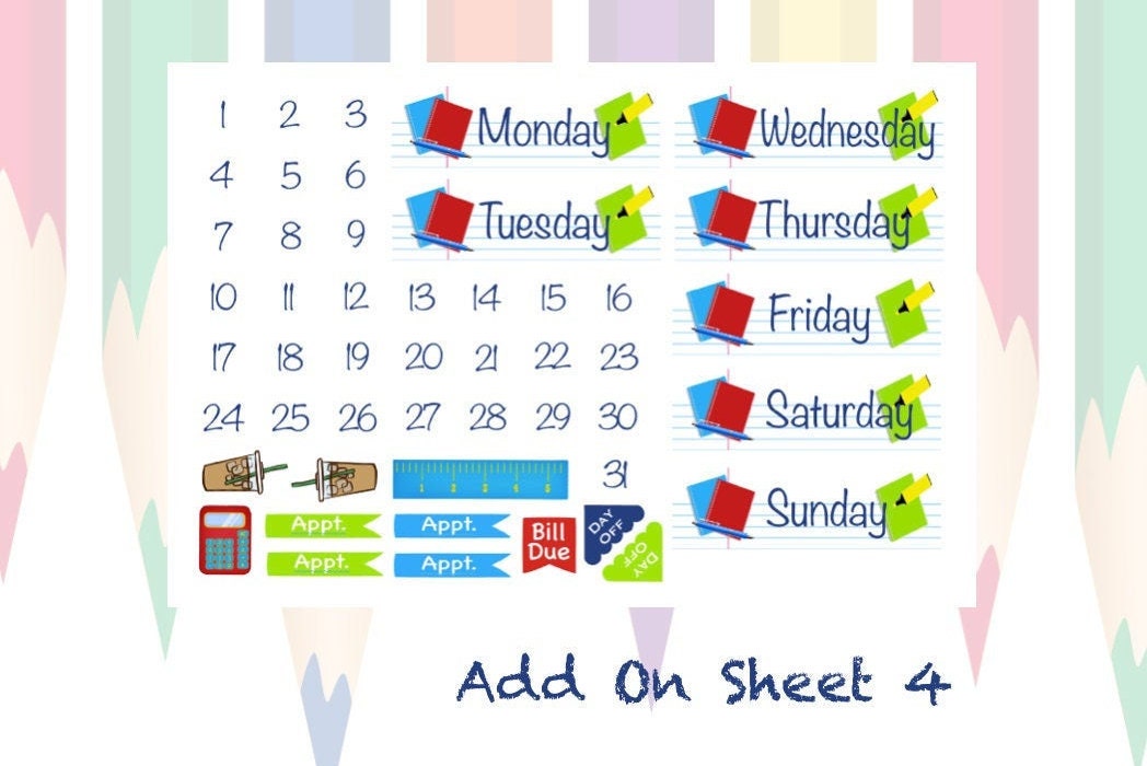 Back to School Weekly Kit Erin Condren Petite Planner - Etsy