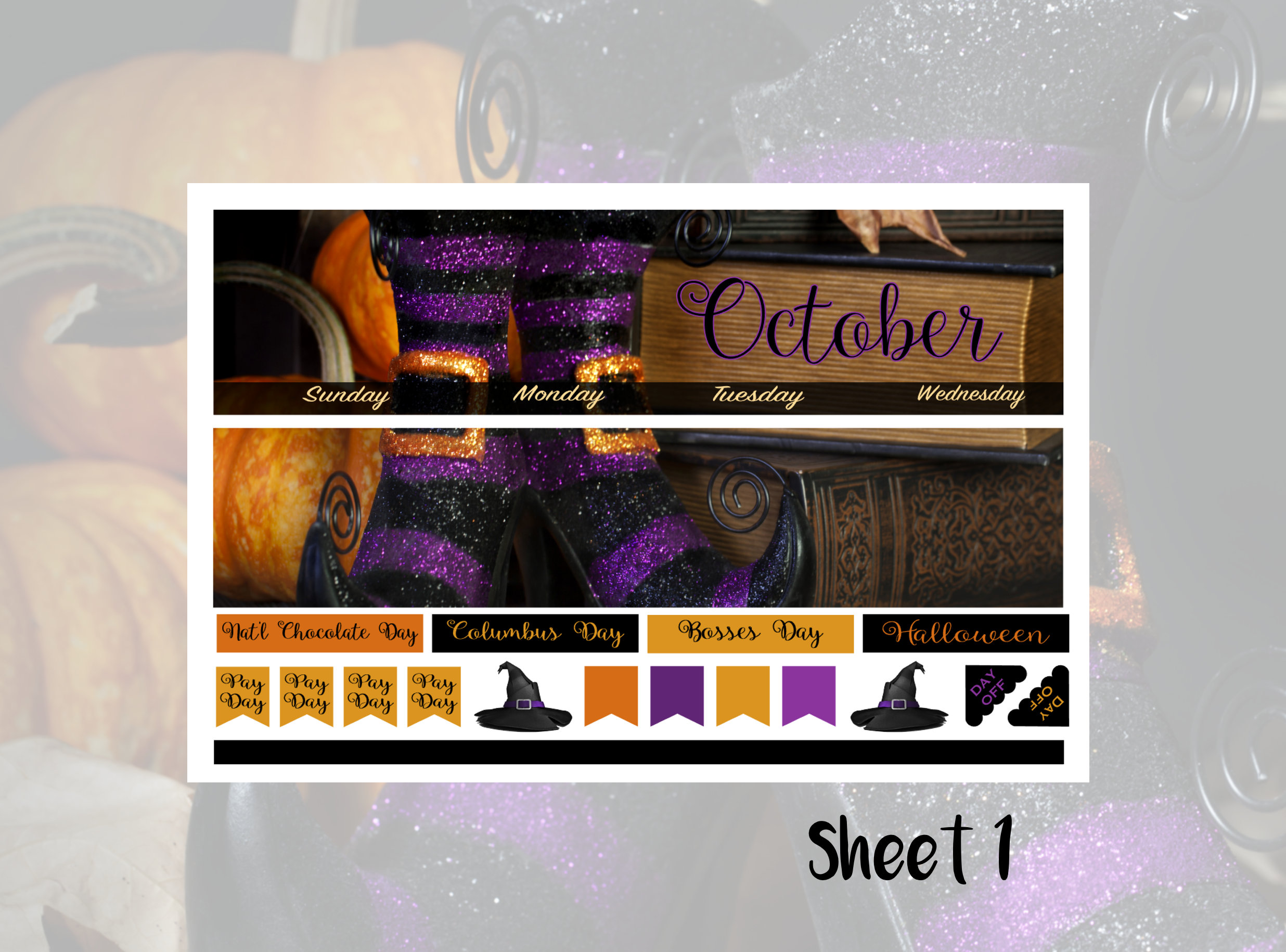 October Charms and Curses Monthly Kit Erin Condren & Happy Planner - Etsy