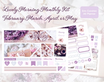 NEW EC A5 Lovely Morning, February, March, April, or May Monthly Planner Kit