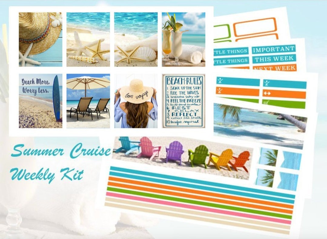 Summer Beach Cruise Photograph Weekly Kit Erin Condren & Happy Planner ...