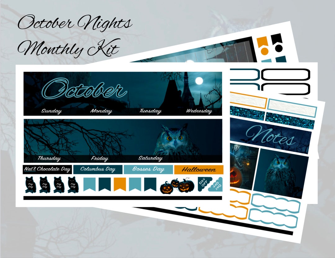 2026 October Nights Monthly Kit Erin Condren & Classic Happy Planner ...