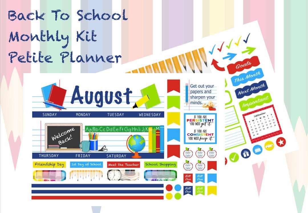 Petite Planner August or September Back to School Monthly Kit for Erin ...