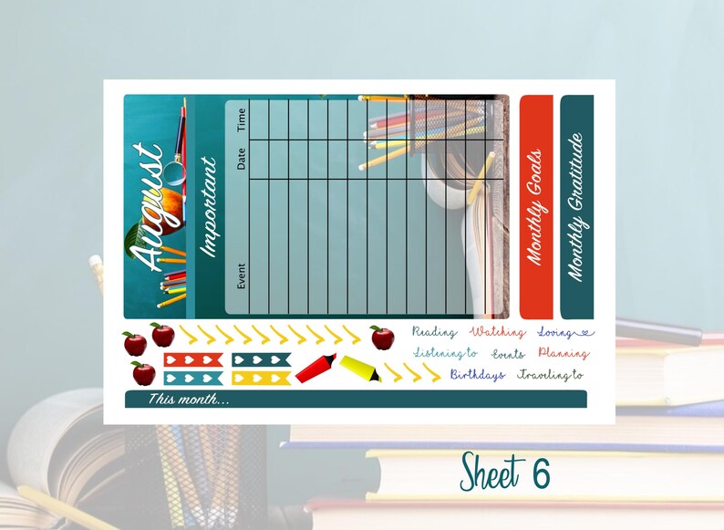 2026 Back to School September or August Photography Monthly Kit Erin Condren & Happy Planner!! image 8