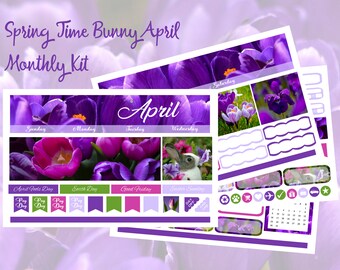 2024 Spring Time Bunny March or April Photography Monthly Kit Erin Condren or Classic Happy Planner!