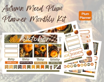 NEW Autumn Mood September, October or November Monthly Kit Plum Planner