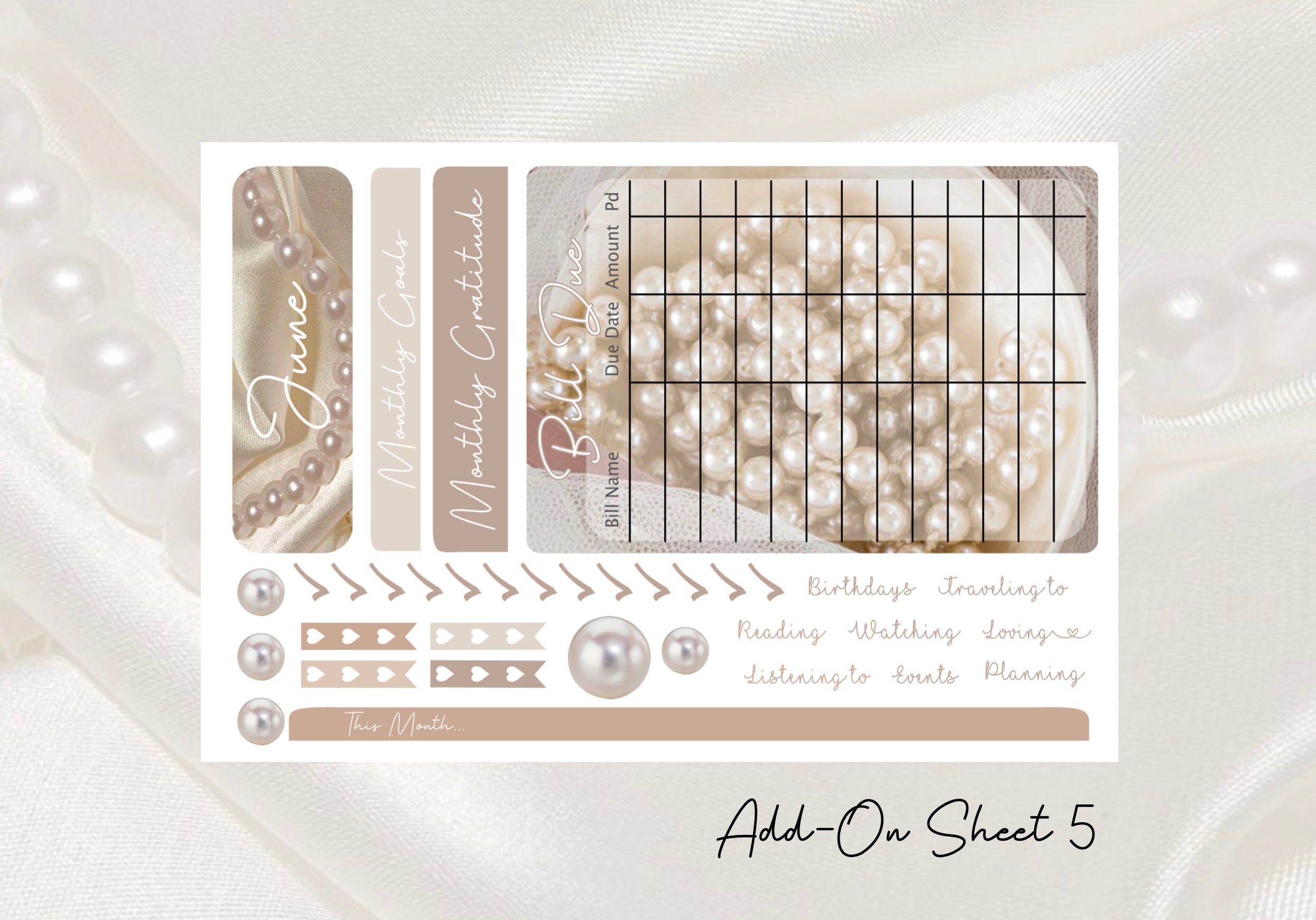 2026 Pearl Monthly Kit Erin Condren & Happy Planner! - Etsy