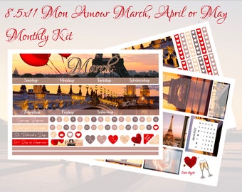 2024 NEW EC 8.5 x 11 Mon Amour March, April or May Monthly Kit