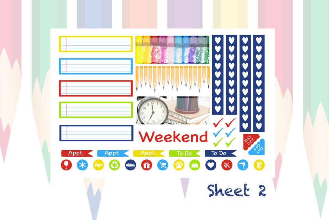 Back to School Weekly Kit Erin Condren Petite Planner - Etsy