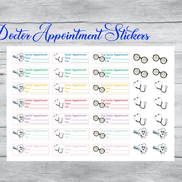 Appointment  Stickers - Doctor-Dentist-Eyes