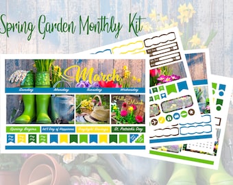 2026 March, April or May Spring Garden Monthly Kit Erin Condren & Classic Happy Planner!!