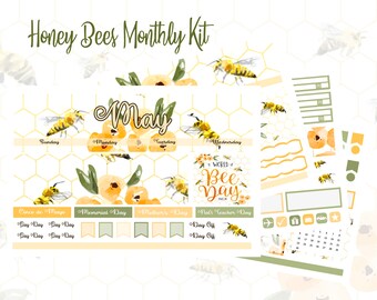 NEW Honey Bees March, April, May or June Monthly Kit Erin Condren and Classic Happy Planner!!