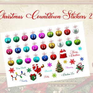 NEW!! Christmas Countdown Stickers 2