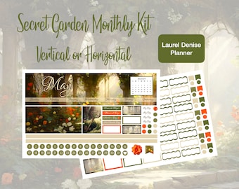 2024 Secret Garden March, April, May or June Monthly Kit Laurel Denise Vertical or Horizontal Planner!!