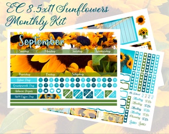 NEW 2025 EC 8.5 x 11 Sunflowers August, September or October Monthly Kit